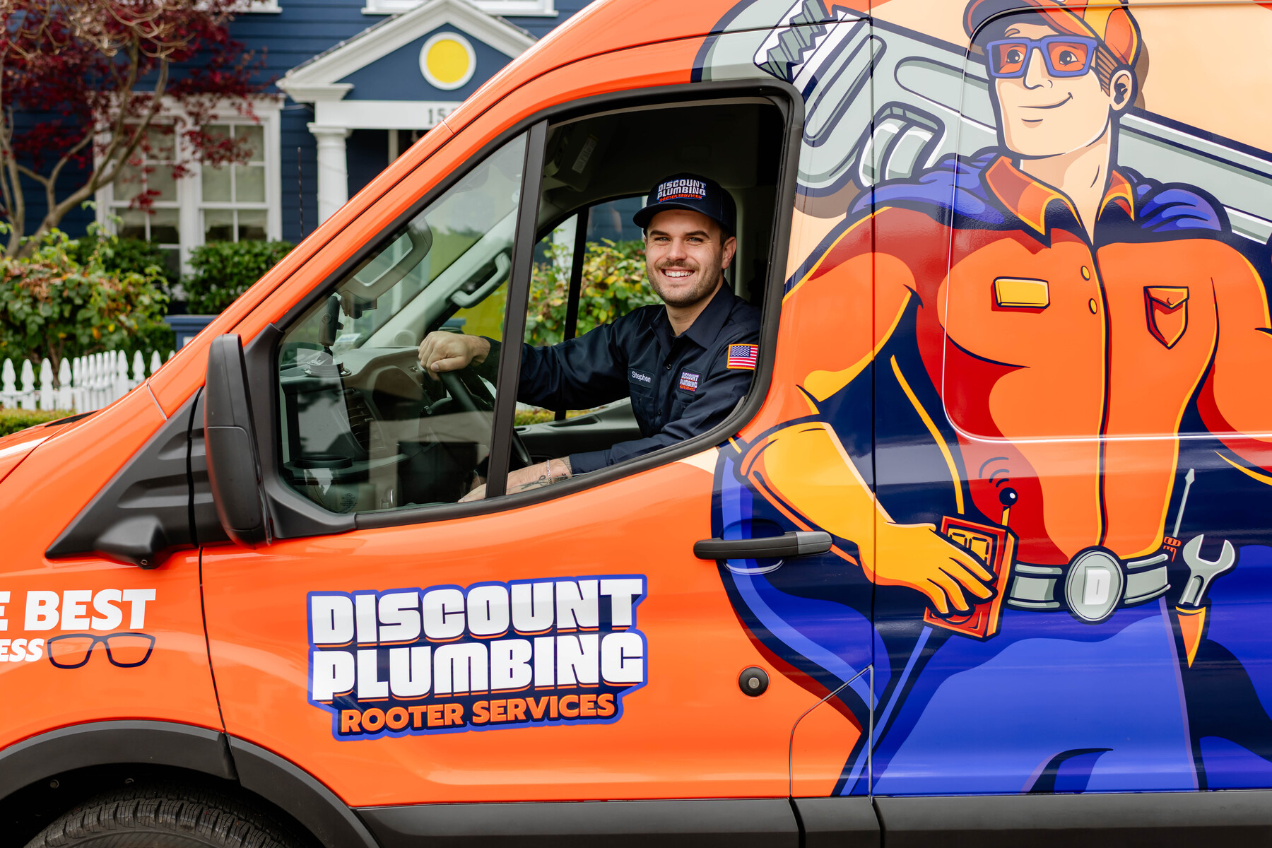 Discount Plumbing of San Francisco plumber in the company service van